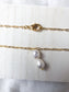 Double Pearl Drop Necklace