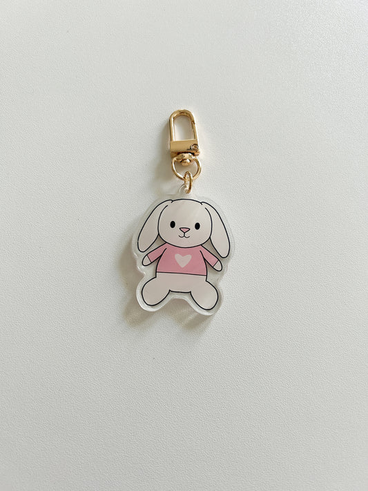 Pink Bunny Bag Charm