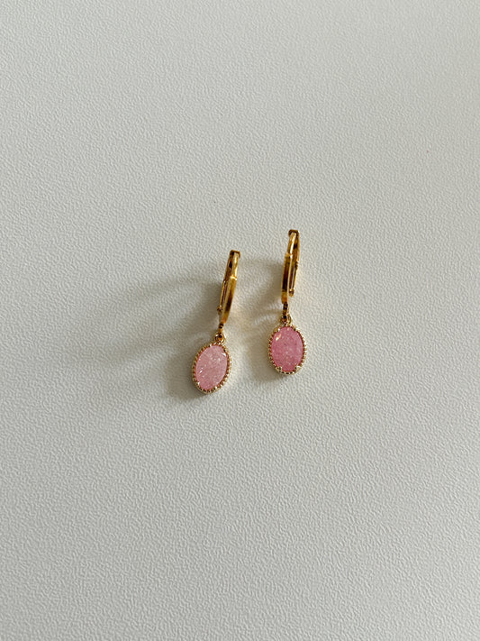 Blush Shore Huggie Earrings