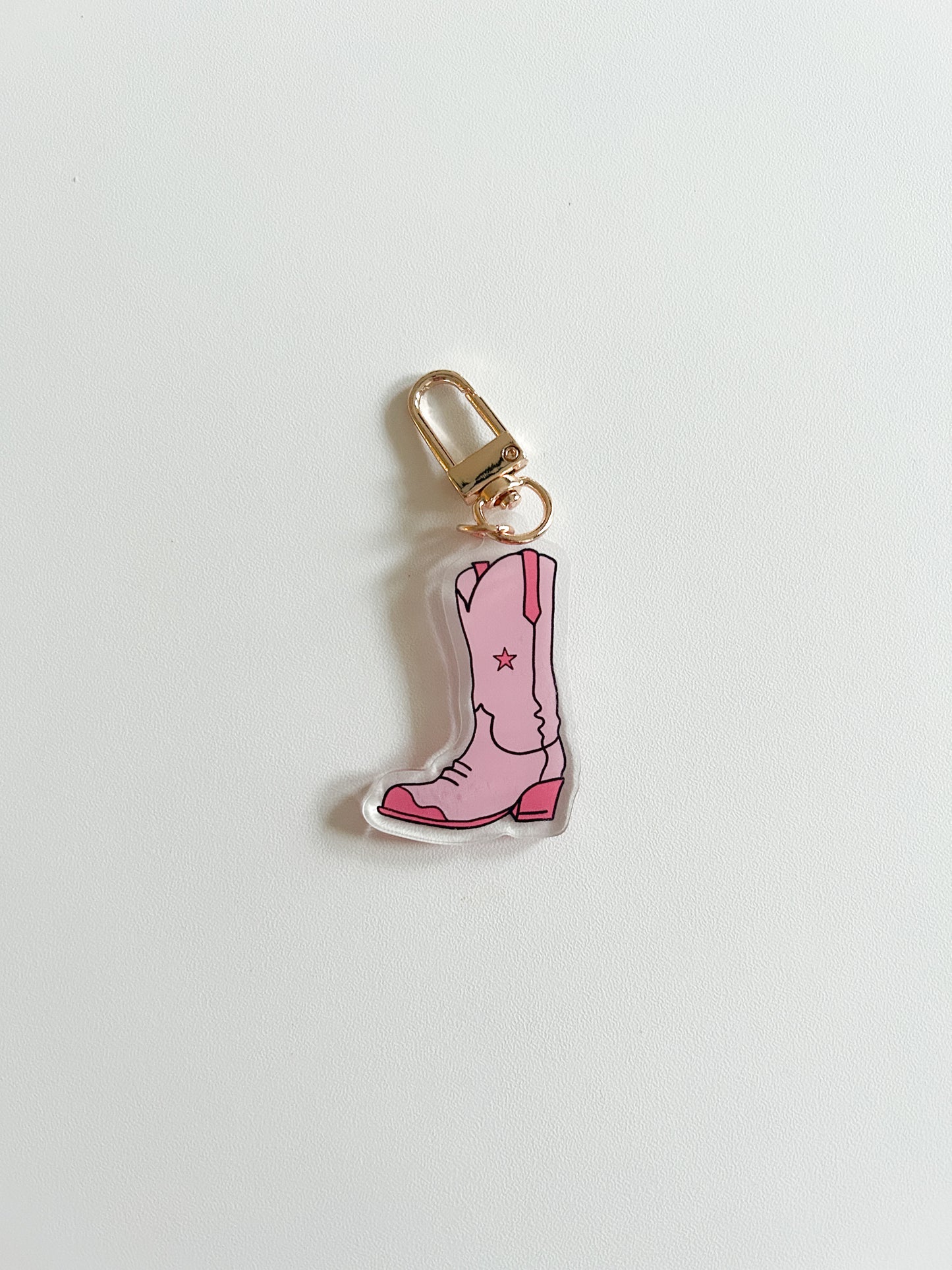 Pink Cowboy Boot Bag Charm